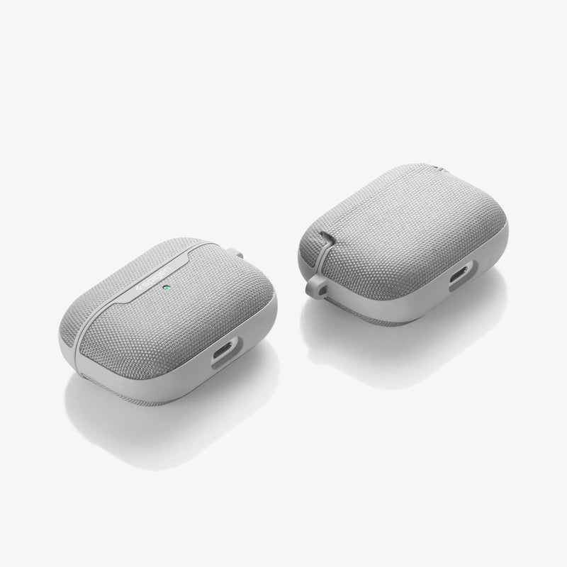 ASD00573 - Apple AirPods Pro Case Urban Fit in gray showing the front, back and sides