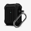 074CS26497 - Apple AirPods 1 / 2 Case Tough Armor in black showing the front, side and carabiner