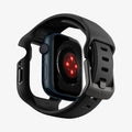 ACS04190 - Apple Watch Series (41mm) Case Liquid Air Pro in black showing the back with watch face hovering away from band