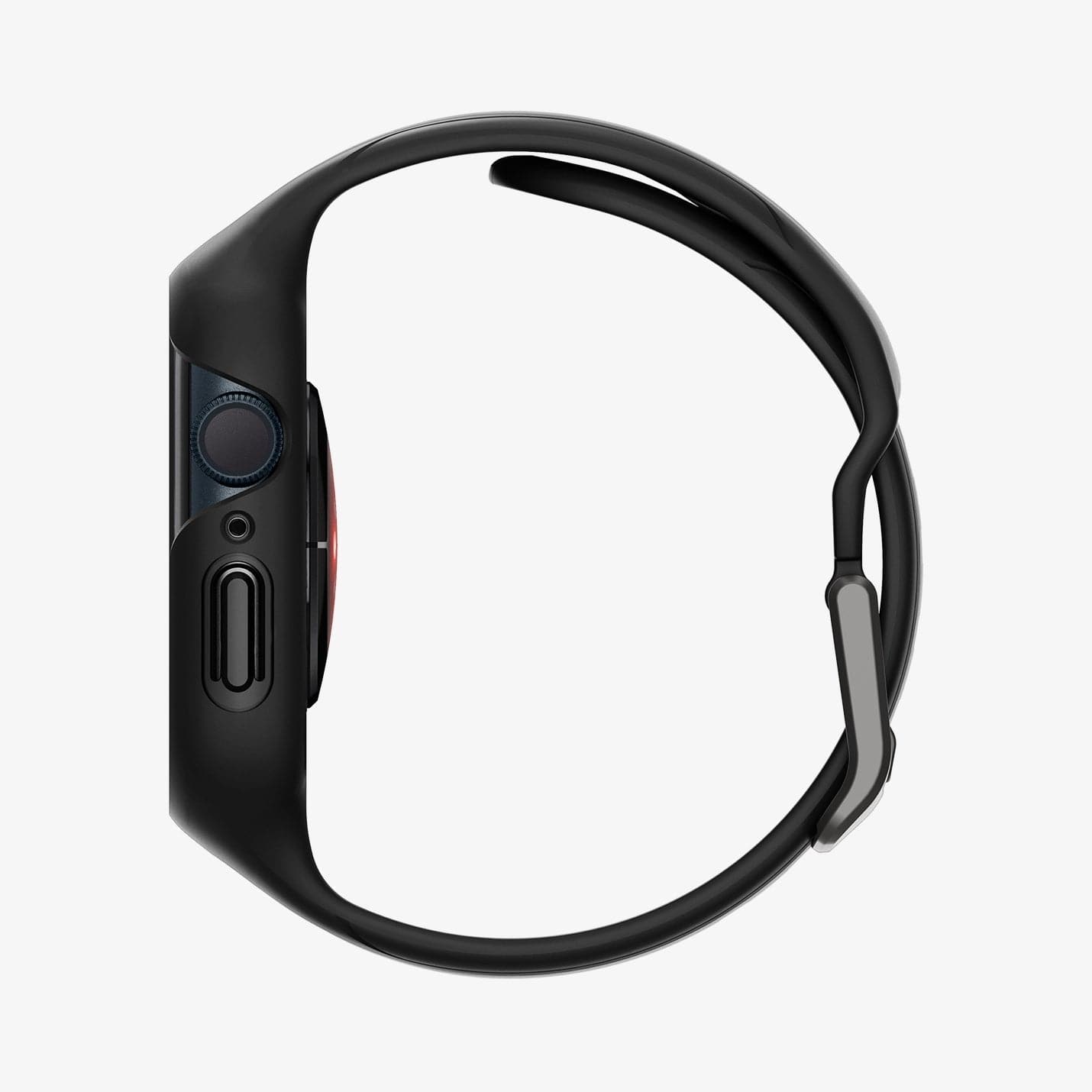 ACS04182 - Apple Watch Series (45mm) Case Liquid Air Pro in black showing the side