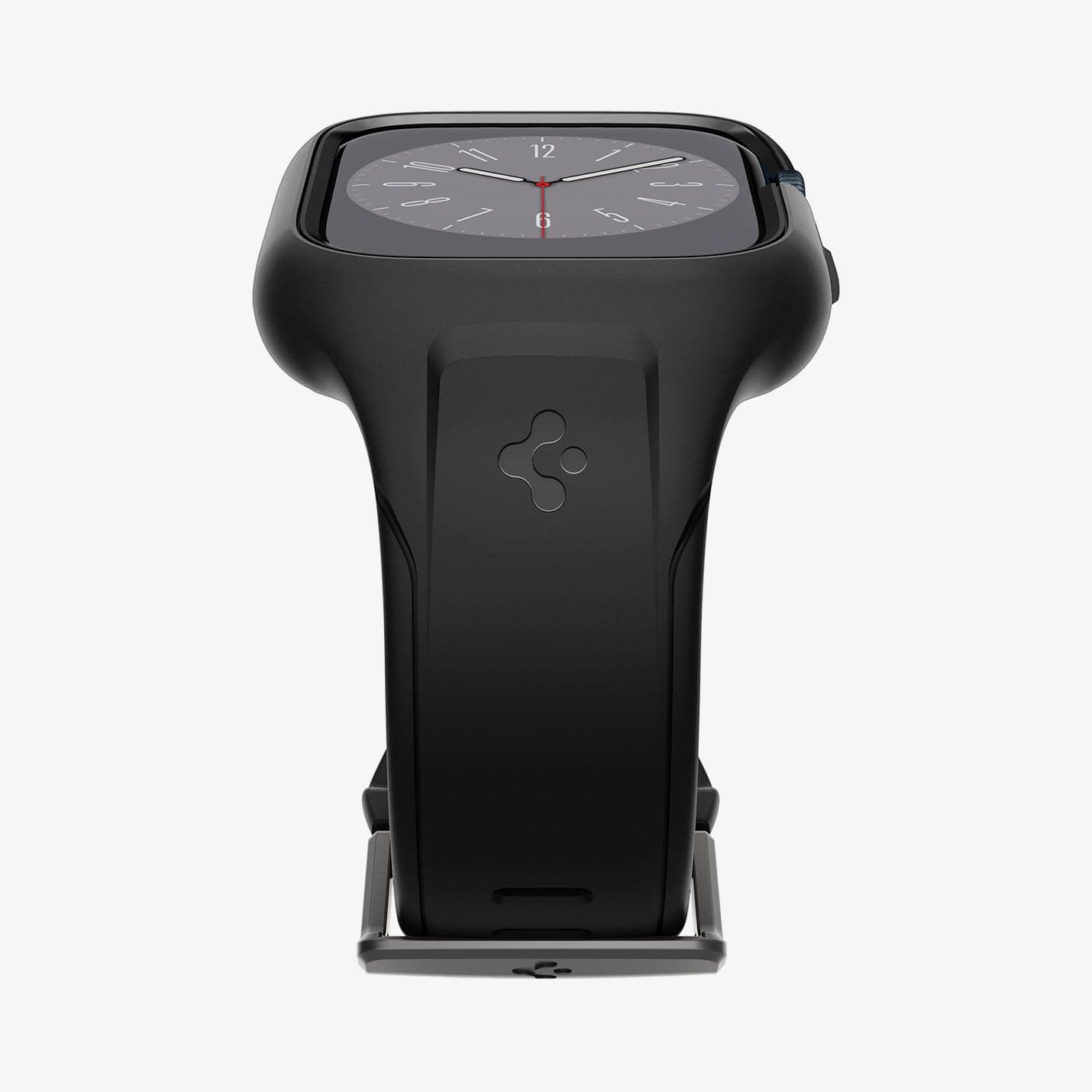 ACS04182 - Apple Watch Series (45mm) Case Liquid Air Pro in black showing the bottom and partial front