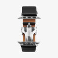 AMP06926 - Apple Watch Series (Apple Watch (49mm)/Apple Watch (45mm)/Apple Watch (42mm)) Watch Band Enzo in black showing the front view of watch band with no watch face