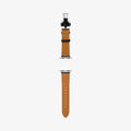 AMP06927 - Apple Watch Series (Apple Watch (49mm)/Apple Watch (45mm)/Apple Watch (42mm)) Watch Band Enzo in classic brown showing the watch band laid out flat