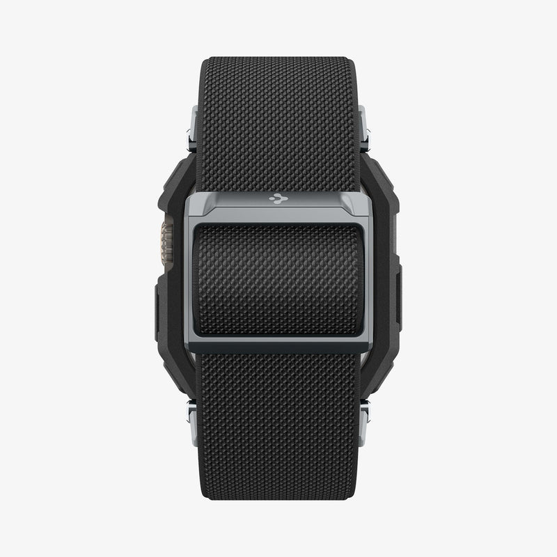 ACS07104 - Apple Watch (49mm) Lite Fit Pro Matte Black in Matte Black showing the back and side of the watch strap