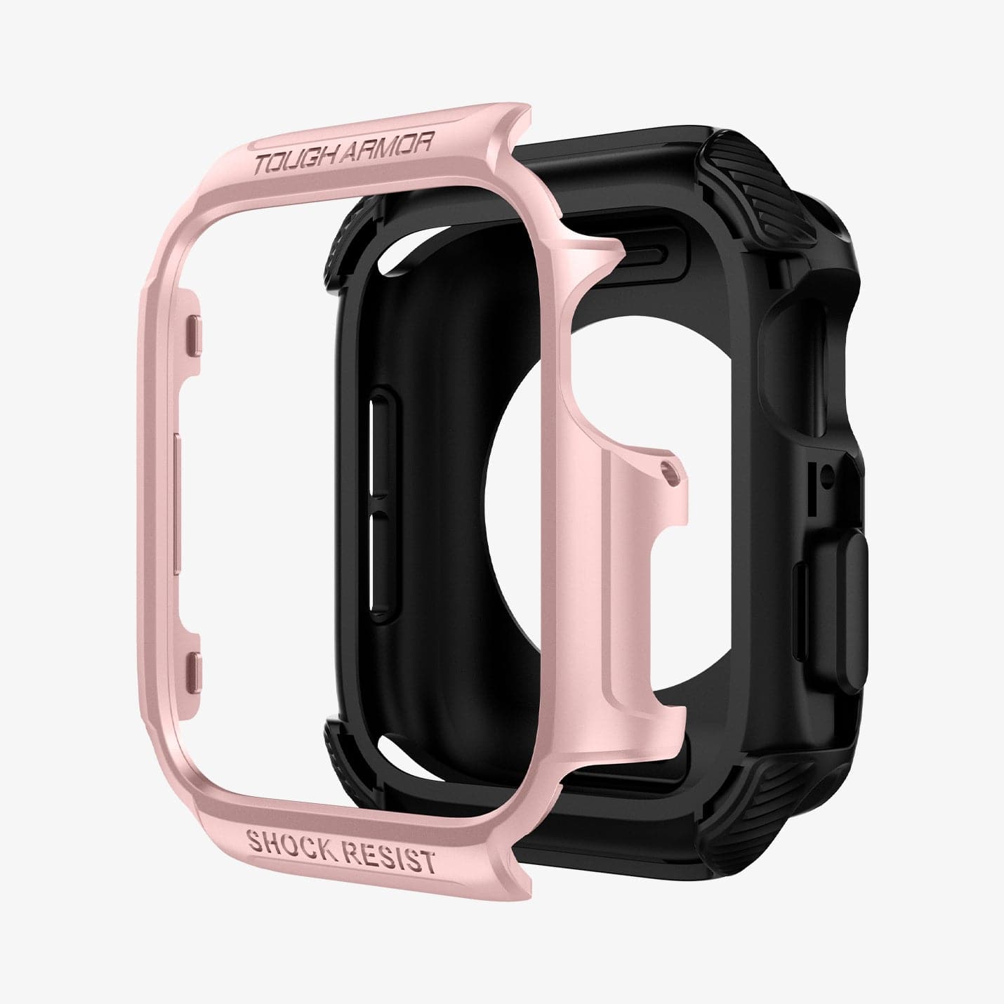 062CS24479 - Apple Watch Series (44mm) Case Tough Armor in rose gold showing the multiple layers of case
