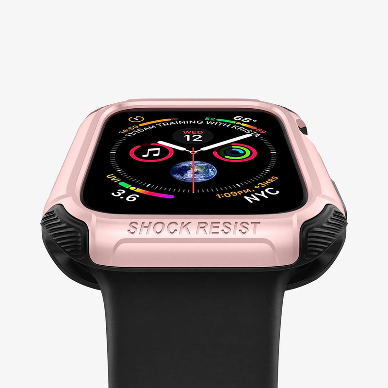062CS24479 - Apple Watch Series (44mm) Case Tough Armor in rose gold showing the front and bottom