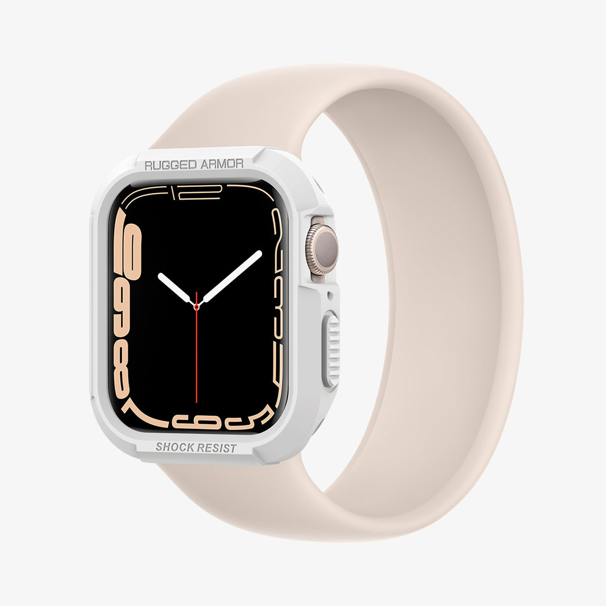 062CS24471 - Apple Watch (45mm) Rugged Armor in White showing the front and partial side and inner bottom