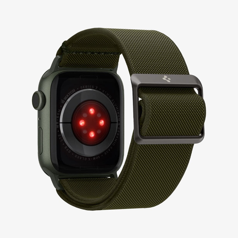 AMP02292 - Apple Watch Series (Apple Watch (41mm)/Apple Watch (38mm)) Watch Band Lite Fit in khaki showing the back
