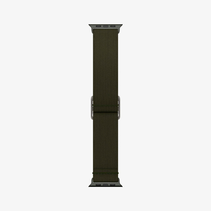 AMP02292 - Apple Watch Series (Apple Watch (41mm)/Apple Watch (38mm)) Watch Band Lite Fit in khaki showing the watch band laid out flat