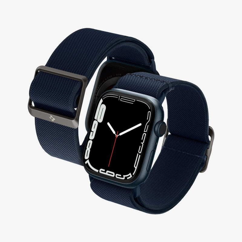 AMP02287 - Apple Watch Series (Apple Watch (49mm)/Apple Watch (45mm)/Apple Watch (42mm)) Watch Band Lite Fit in navy showing the front and back