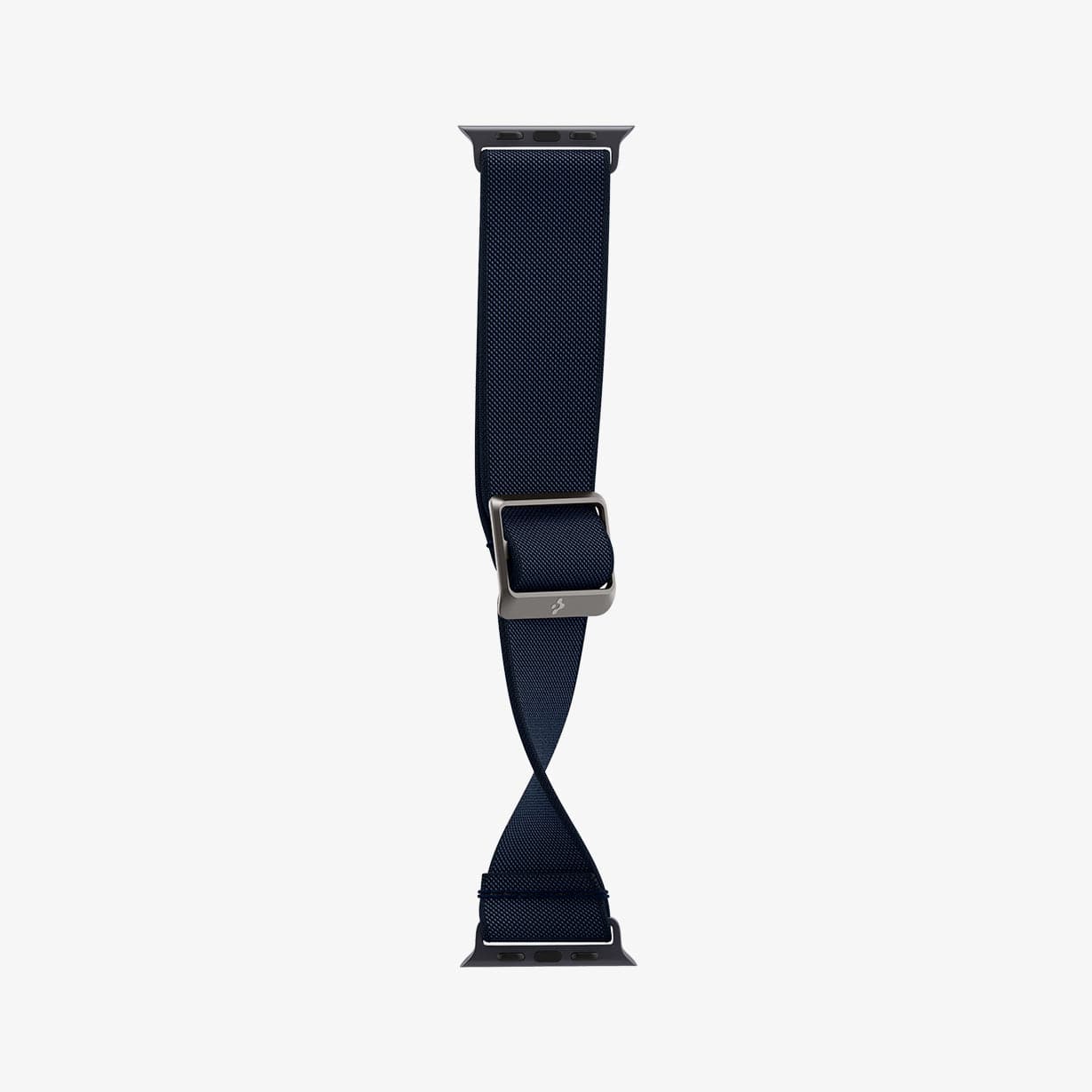 AMP02287 - Apple Watch Series (Apple Watch (49mm)/Apple Watch (45mm)/Apple Watch (42mm)) Watch Band Lite Fit in navy showing the watch band bending to show the durability