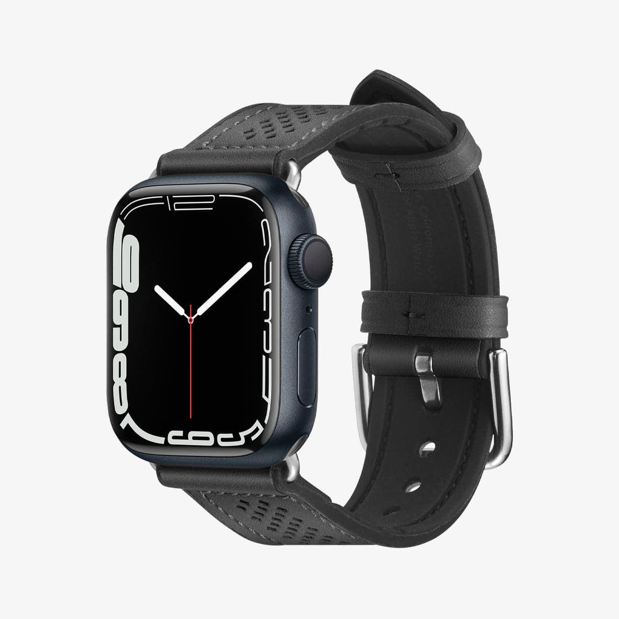 062MP25079 - Apple Watch Series (Apple Watch (49mm)/Apple Watch (45mm)/Apple Watch (42mm)) Watch Band Retro Fit in black showing the front and inside of band