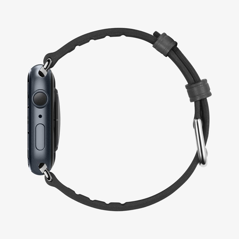 062MP25079 - Apple Watch Series (Apple Watch (49mm)/Apple Watch (45mm)/Apple Watch (42mm)) Watch Band Retro Fit in black showing the side