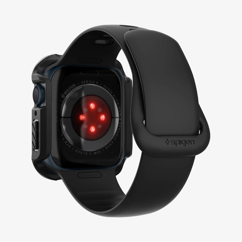 ACS04183 - Apple Watch Series (45mm) Case Tough Armor in black showing the back