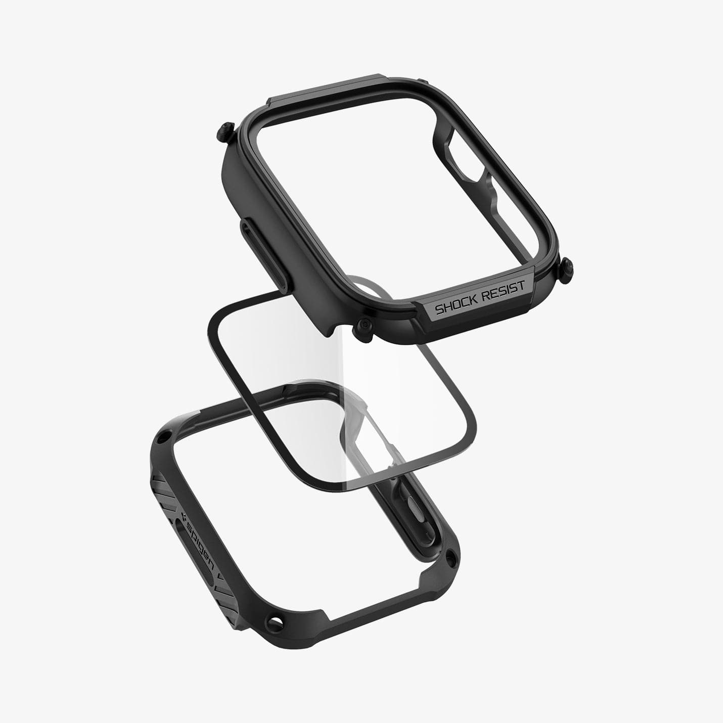 ACS04183 - Apple Watch Series (45mm) Case Tough Armor in black showing the multiple layers of case