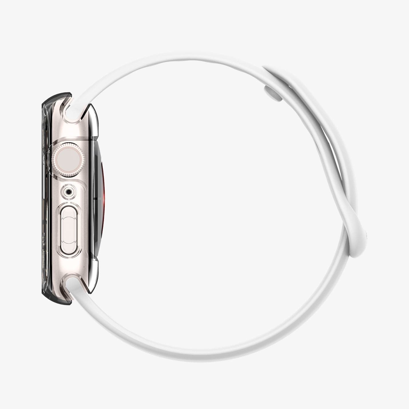 ACS04611 - Apple Watch Series (45mm) Case Ultra Hybrid in crystal clear showing the side