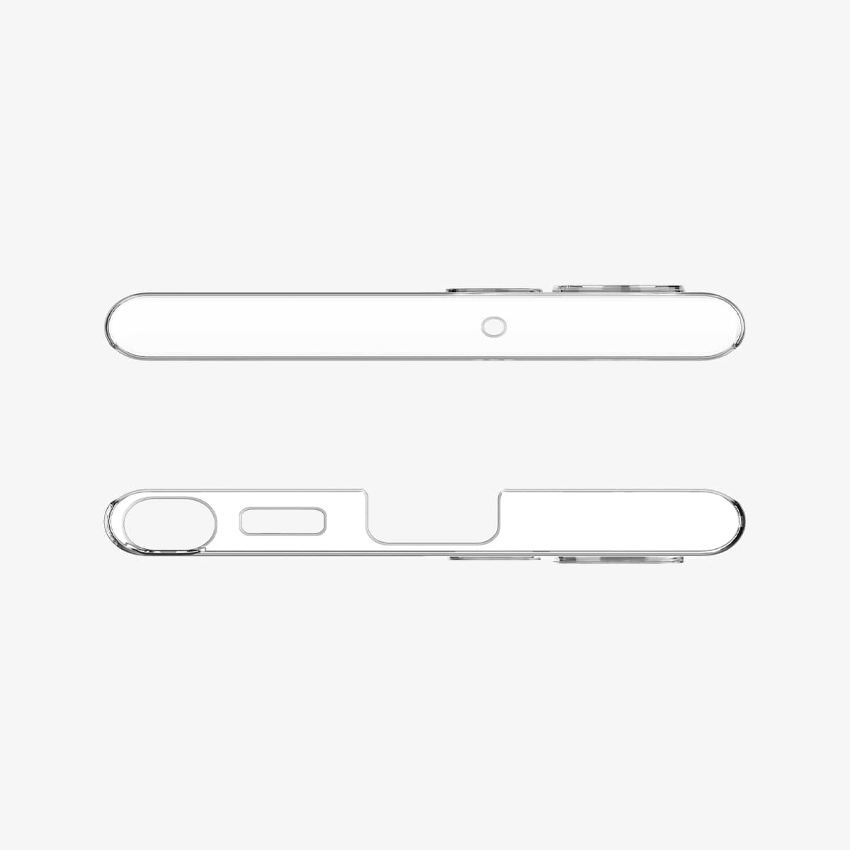 ACS03930 - Galaxy S22 Ultra 5G Case AirSkin in crystal clear showing the top and bottom with precise cutouts