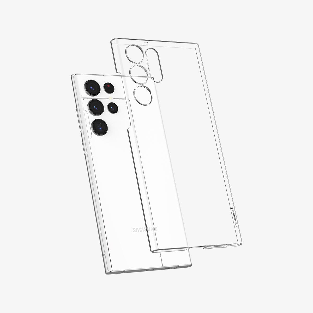 ACS03930 - Galaxy S22 Ultra 5G Case AirSkin in crystal clear showing the back slightly hovering away from device