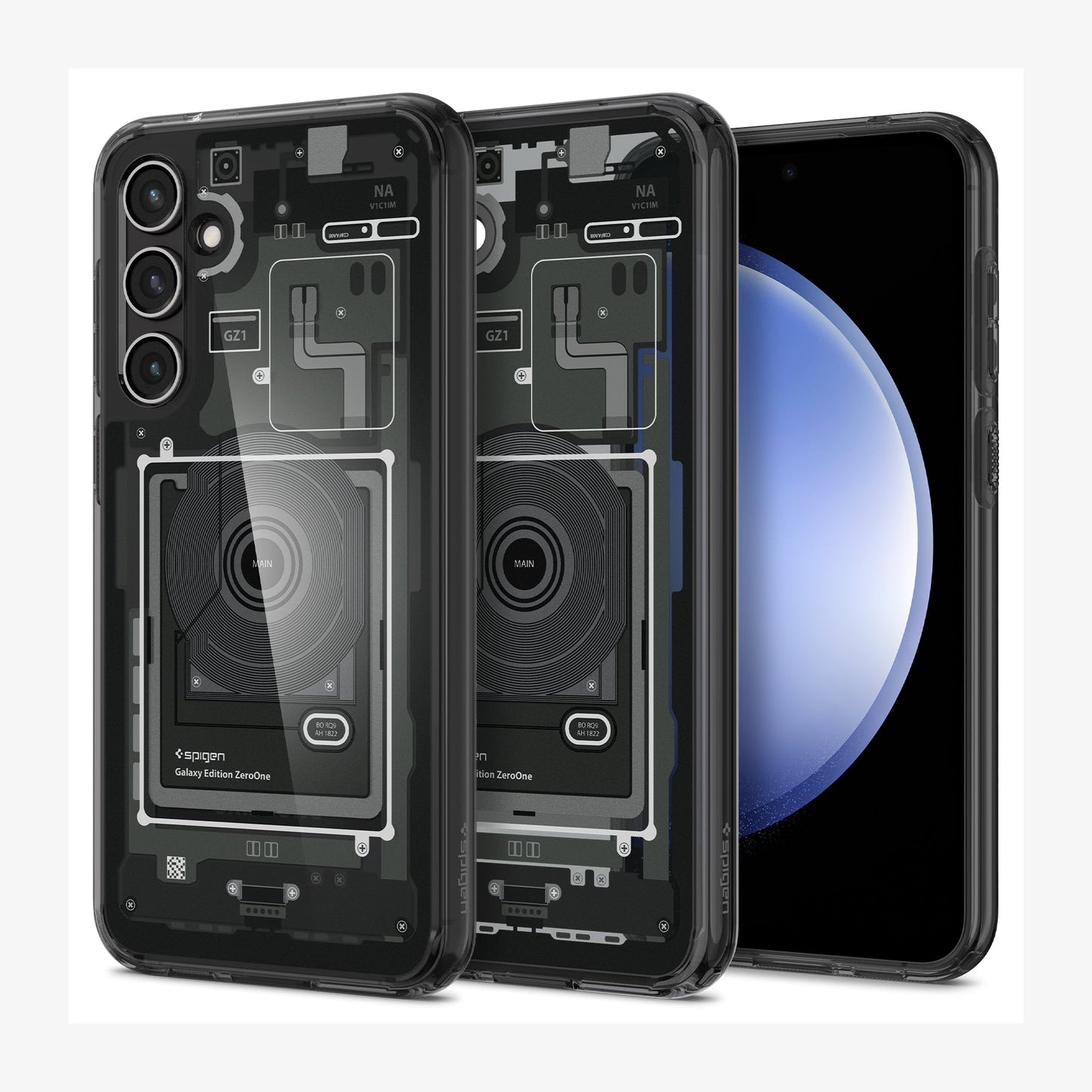 ACS06372 - Galaxy S23 FE Case Ultra Hybrid in zero one showing the back, inside and front