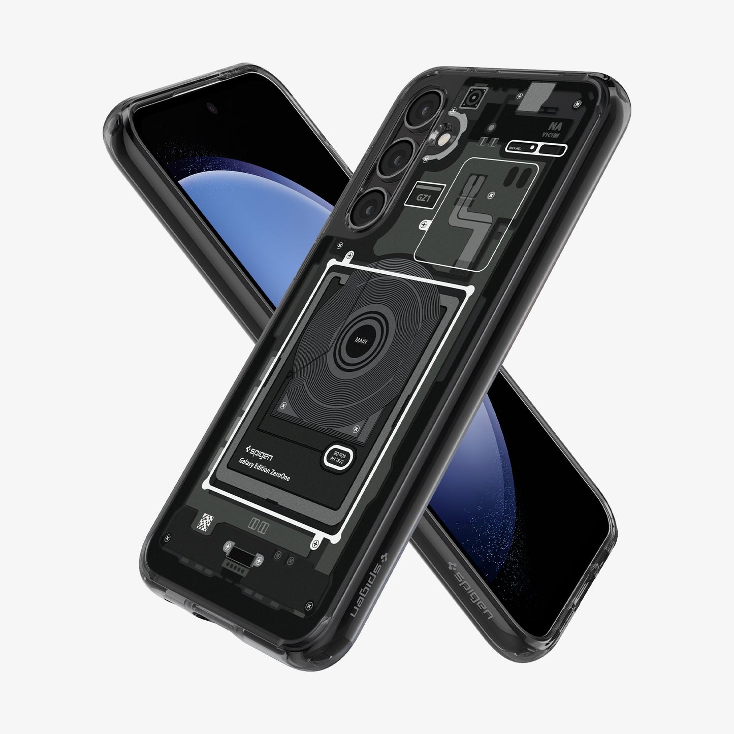 ACS06372 - Galaxy S23 FE Case Ultra Hybrid in zero one showing the back, front and sides
