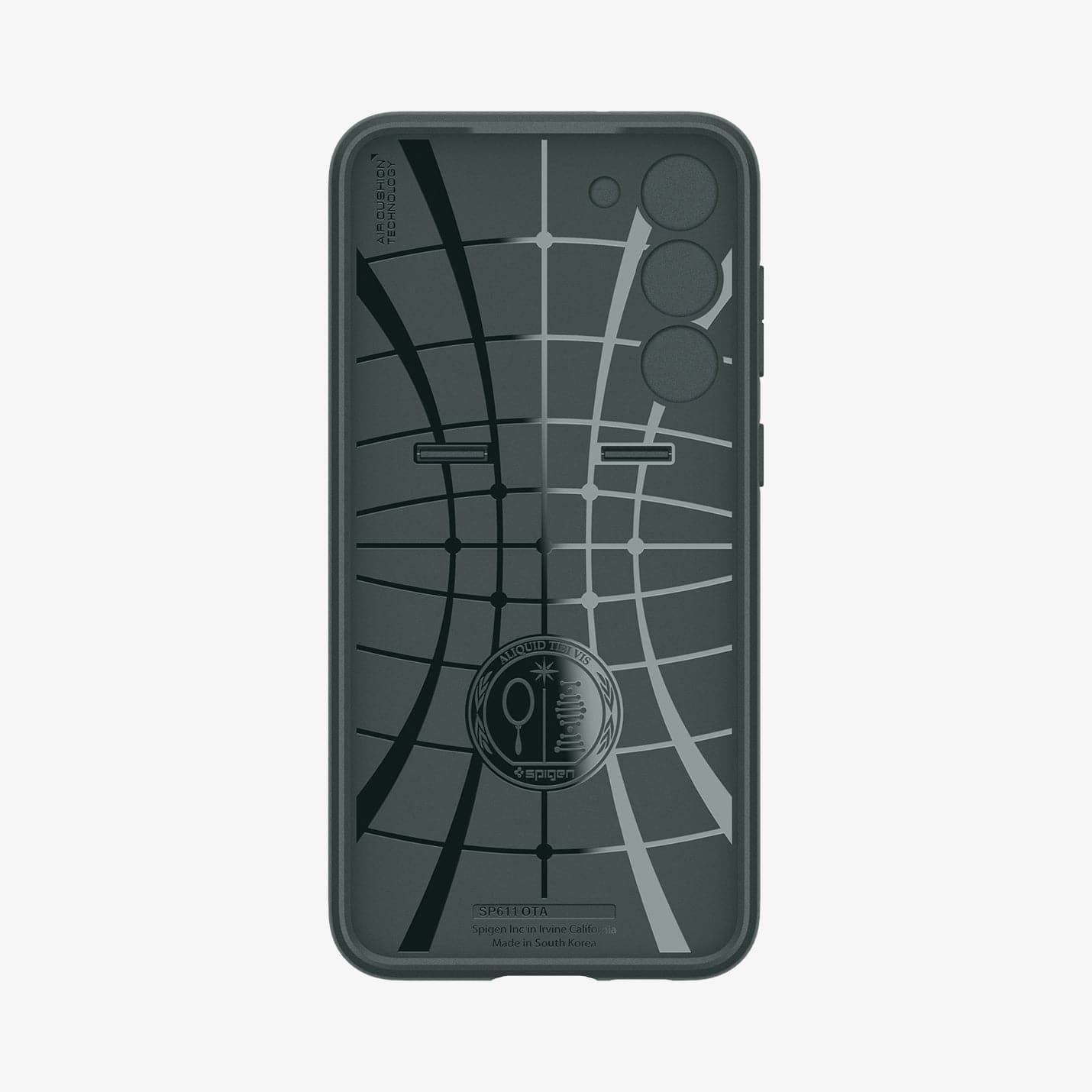 ACS06088 - Galaxy S23 Case Optik Armor in abyss green showing the inside of case