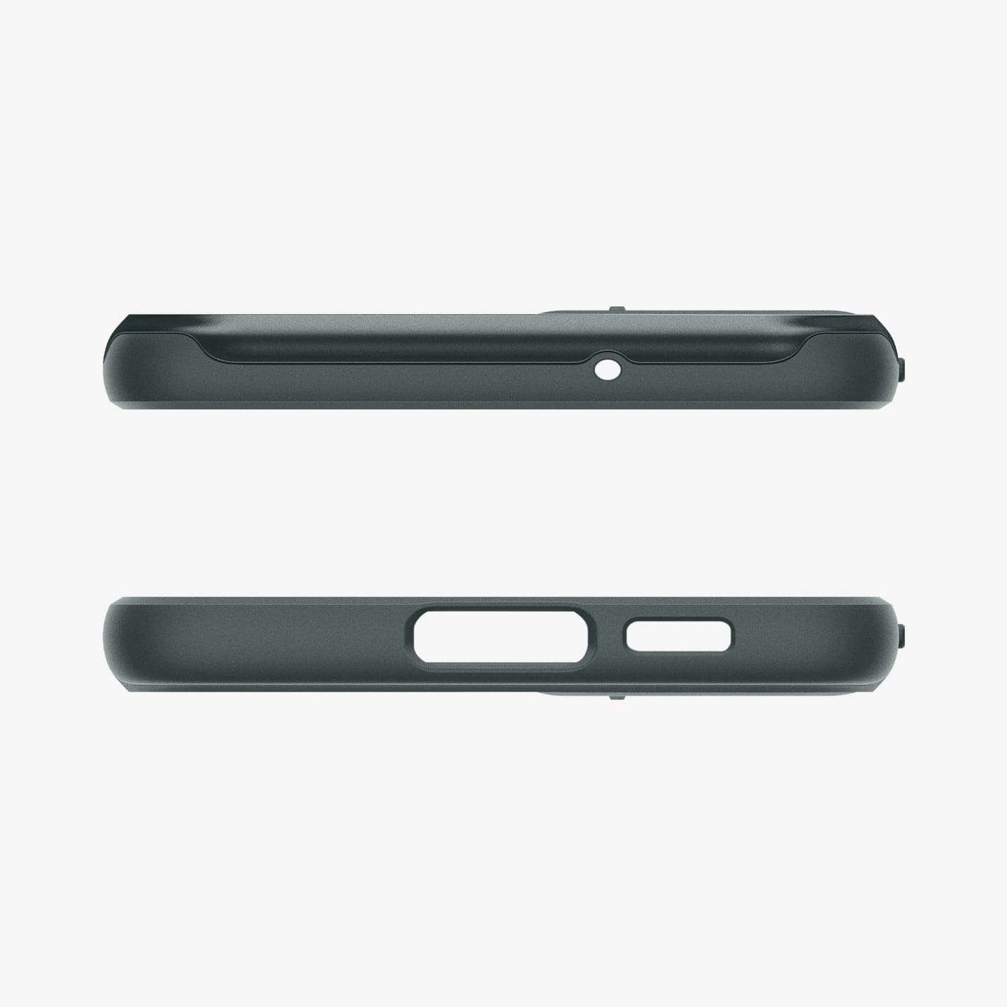 ACS06088 - Galaxy S23 Case Optik Armor in abyss green showing the top and bottom with precise cutouts