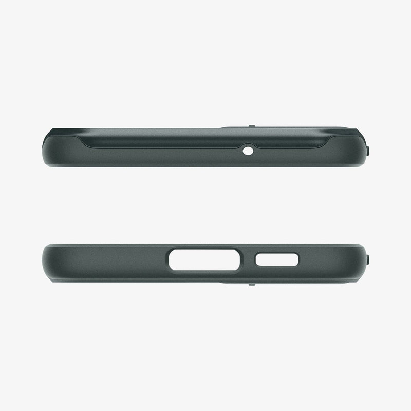 ACS06088 - Galaxy S23 Case Optik Armor in abyss green showing the top and bottom with precise cutouts