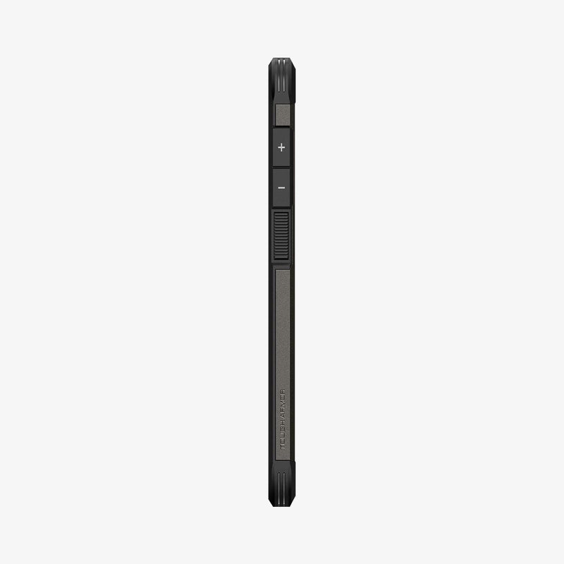 ACS05673 - Galaxy S23 Plus Case Tough Armor in gunmetal showing the side with volume controls