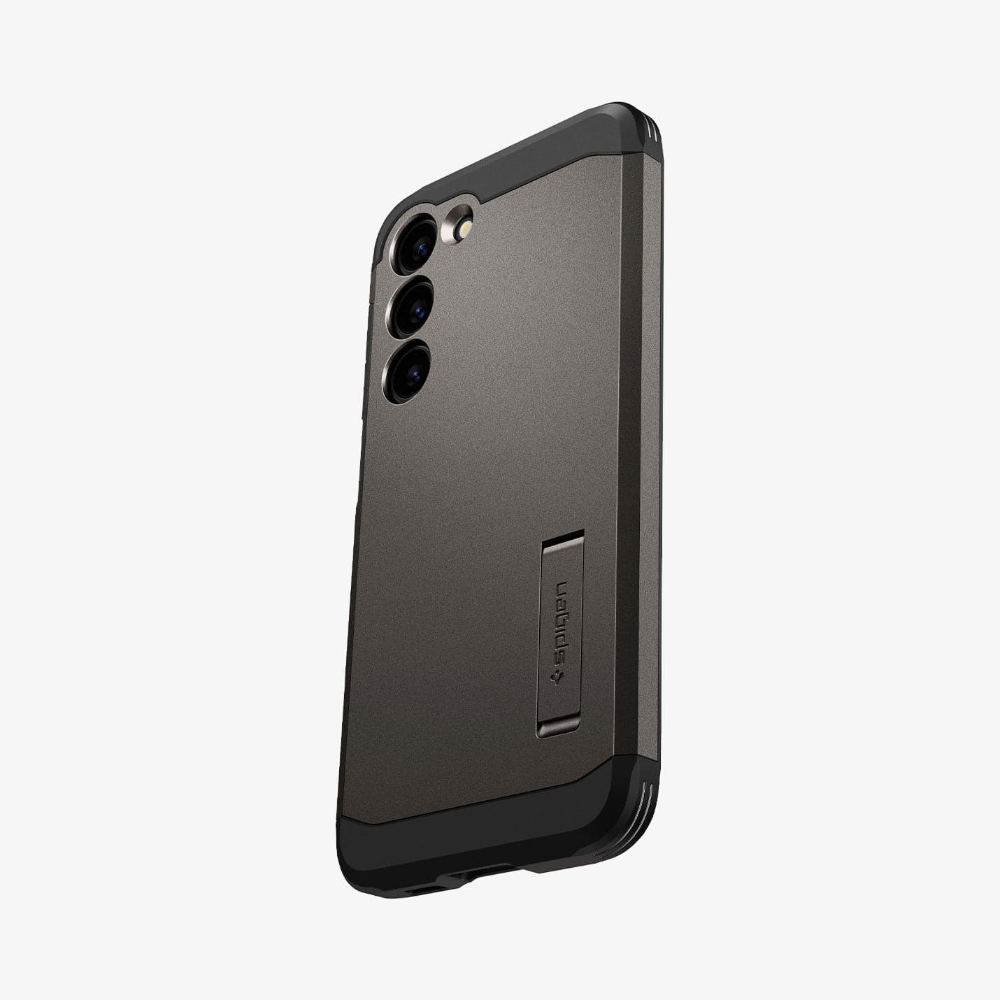 ACS05673 - Galaxy S23 Plus Case Tough Armor in gunmetal showing the back and partial side