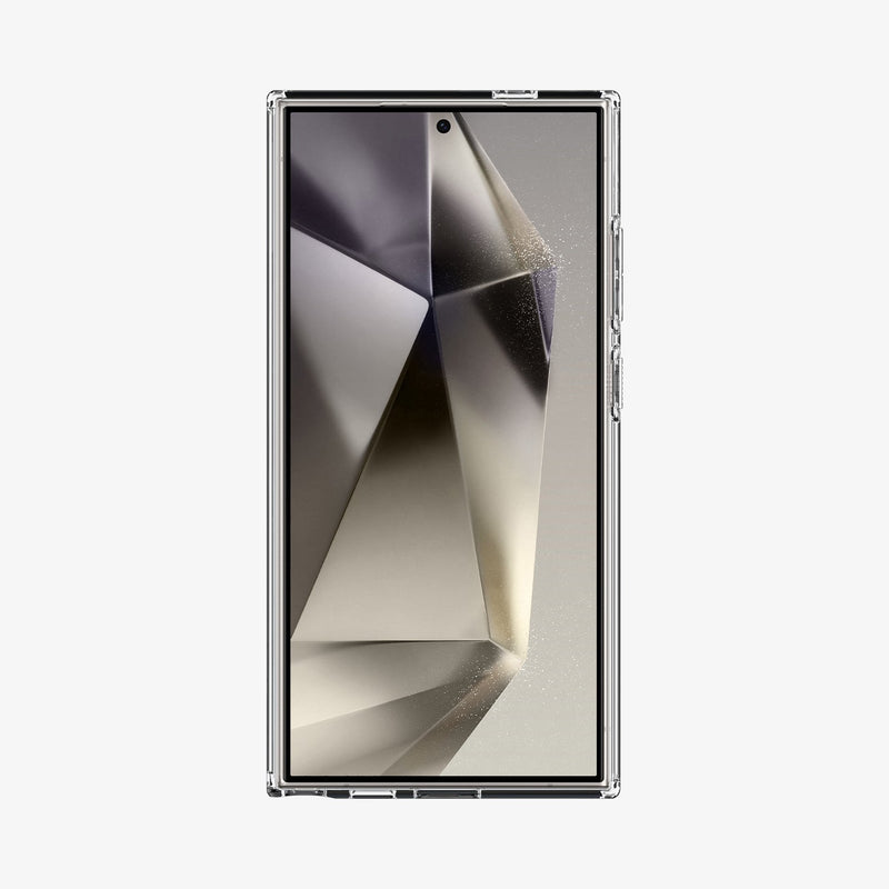 ACS07624 - Galaxy S24 Ultra Case Ultra Hybrid Metal Ring Zero One (MagFit) in Natural Titanium showing the front