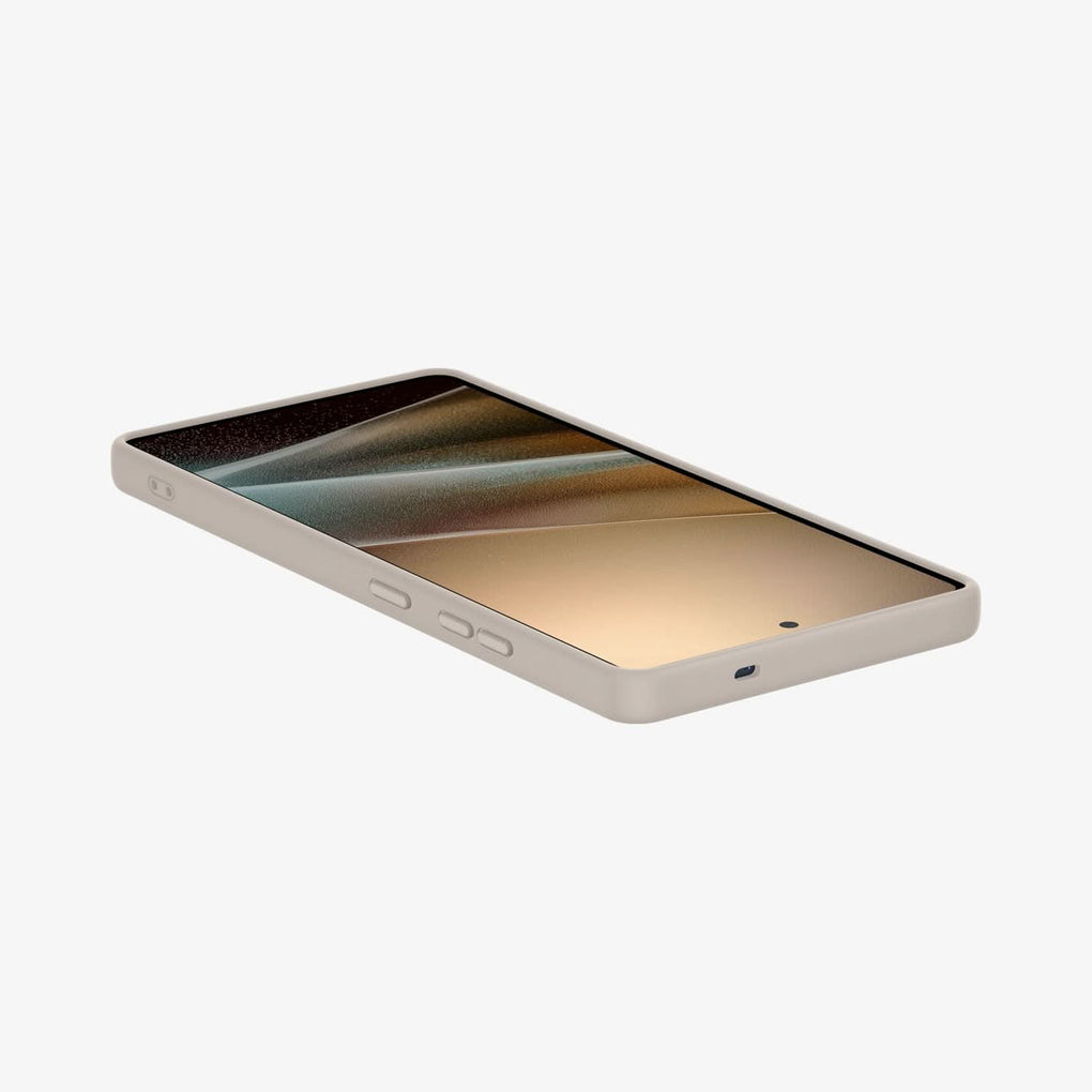 ACS09165 - Galaxy S25 Ultra Case Silicone Fit (MagFit + Qi2 Ready) in Natural Titanium showing the front, partial side and top