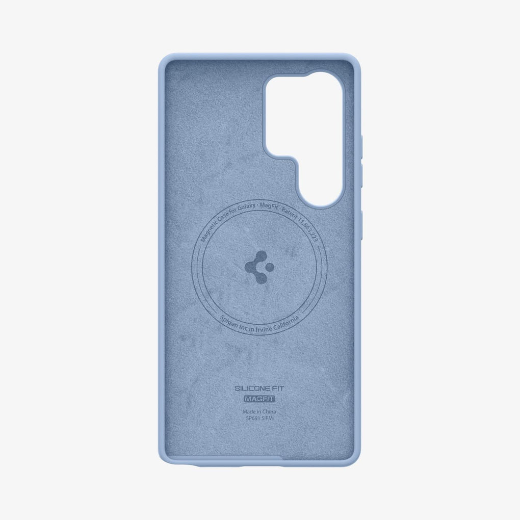 ACS09018 - Galaxy S25 Ultra Case Silicone Fit (MagFit + Qi2 Ready) in Sapphire Blue showing the inner