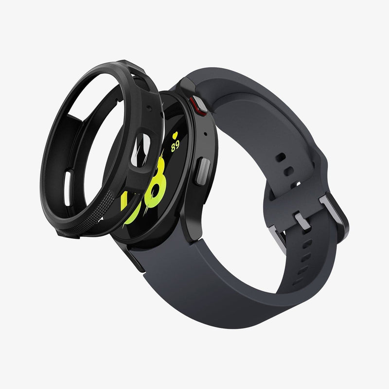 ACS03139 - Galaxy Watch 5/4 (40mm) Case Liquid Air in matte black showing the case hovering in front of watch face