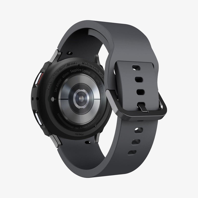 ACS03139 - Galaxy Watch 5/4 (40mm) Case Liquid Air in matte black showing the back and partial inside of band