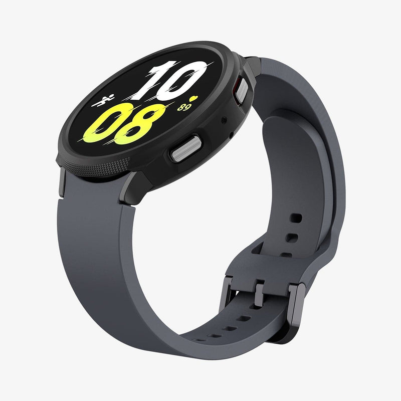 ACS03139 - Galaxy Watch 5/4 (40mm) Case Liquid Air in matte black showing the front, side and inside of band