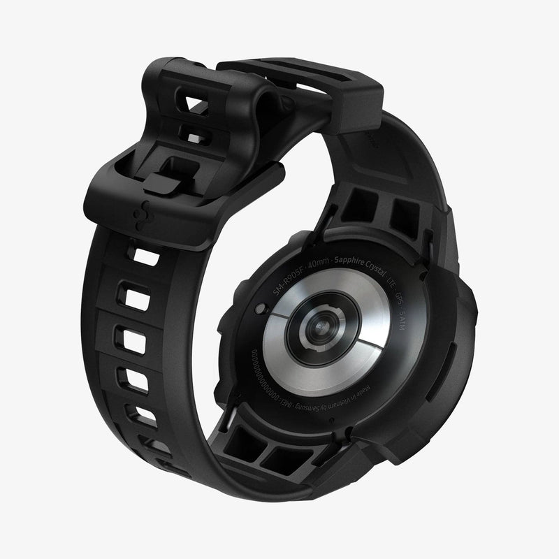 ACS03831 - Galaxy Watch 5/4 (40mm) Case Rugged Armor Pro in black showing the back and inside of band