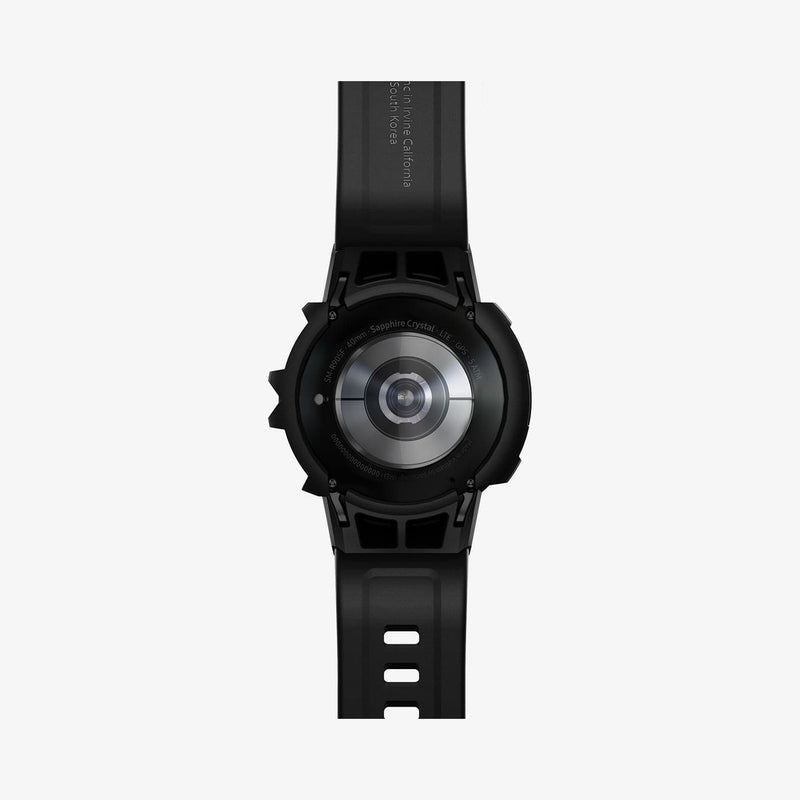ACS03831 - Galaxy Watch 5/4 (40mm) Case Rugged Armor Pro in black showing the back with watch band laid out flat