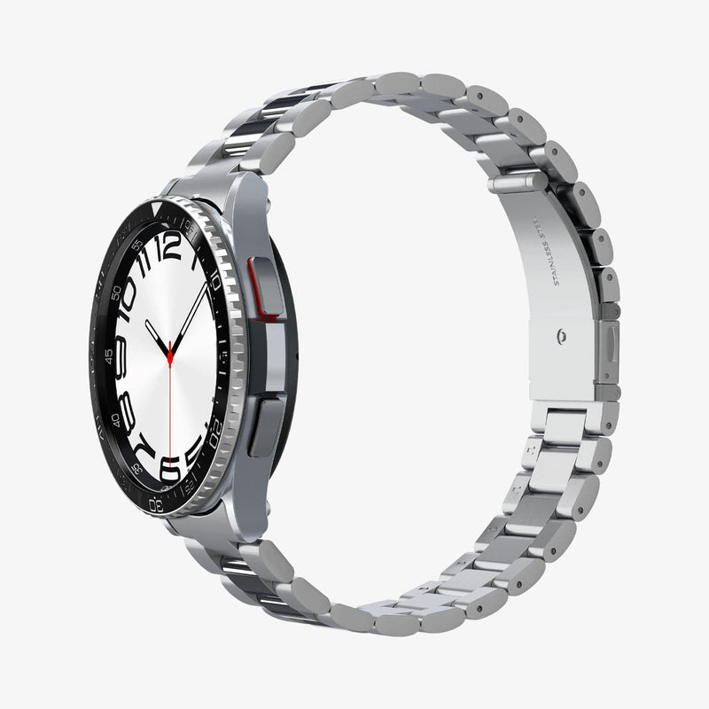 ACS06863 - Galaxy Watch 6 Classic (43mm) Bezel Tune in black showing the side, partial front and inside of band