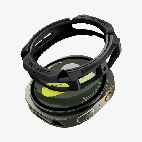 ACS10004 - Galaxy Watch 8 40mm Rugged Armor showing the case detached and hovering from the watch face