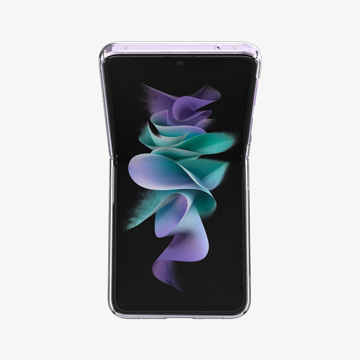 ACS03085 - Galaxy Z Flip 3 Case AirSkin in crystal clear showing the inside and top