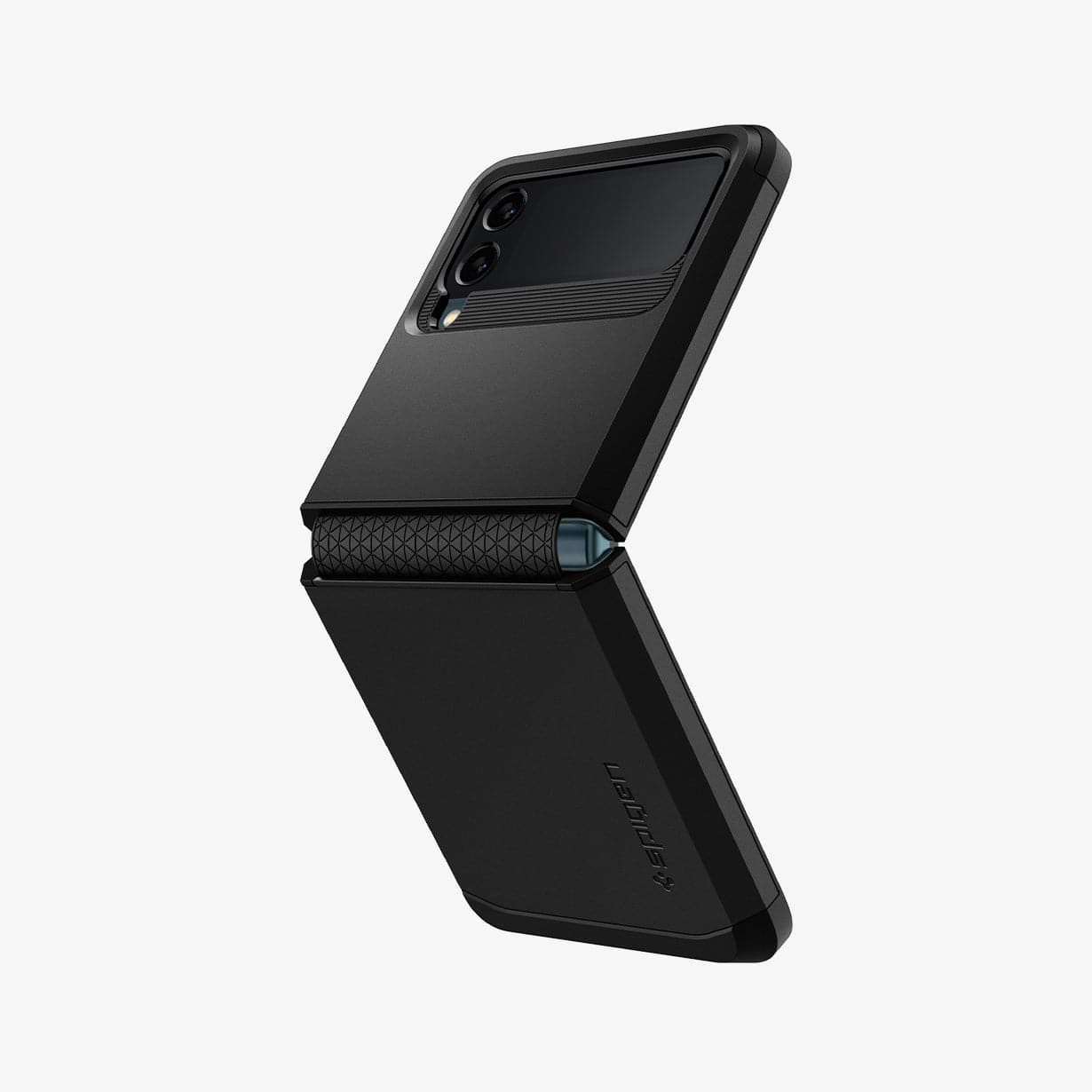 ACS03082 - Galaxy Z Flip 3 Case Tough Armor in black showing the back and side
