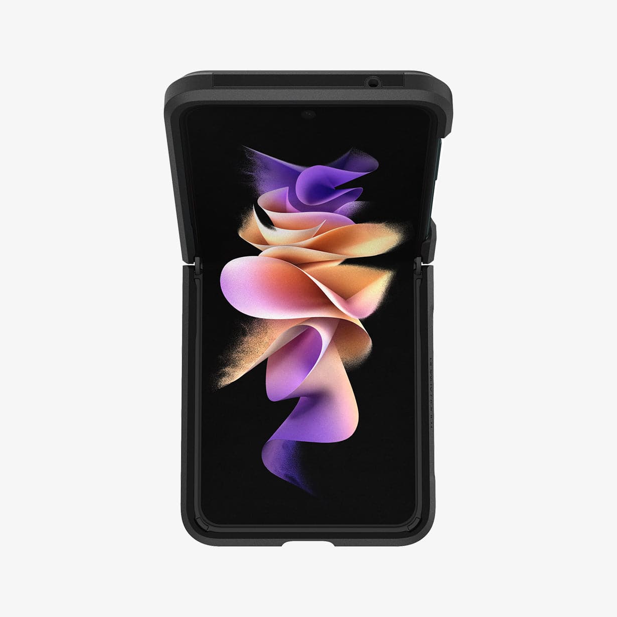 ACS03082 - Galaxy Z Flip 3 Case Tough Armor in black showing the inside and top
