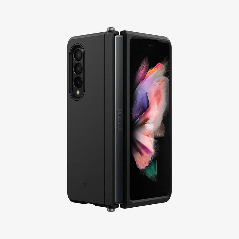 ACS03410 - Galaxy Z Fold 3 Case Neo Hybrid S in black showing the front, back and hinge