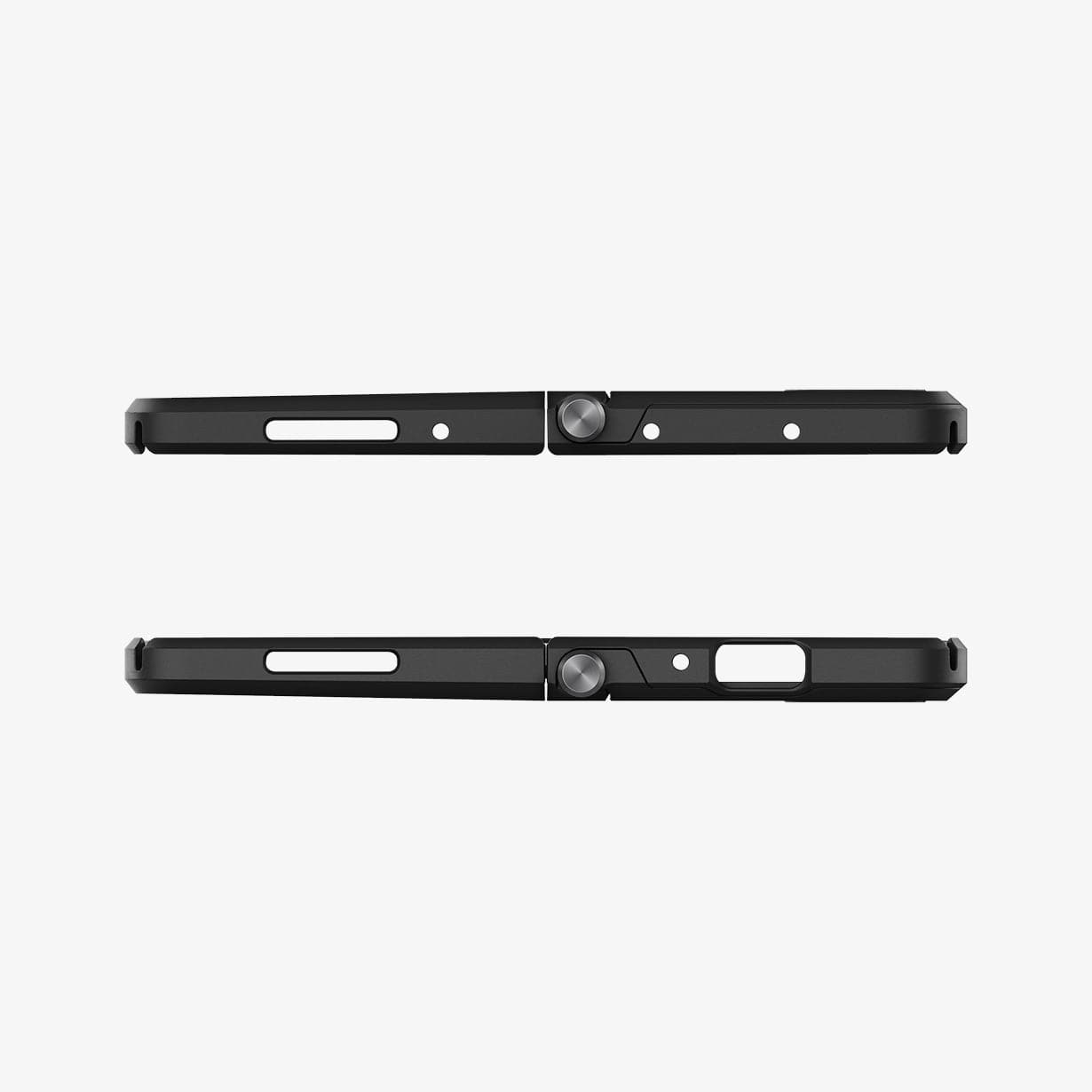 ACS03410 - Galaxy Z Fold 3 Case Neo Hybrid S in black showing the top and bottom with precise cutouts