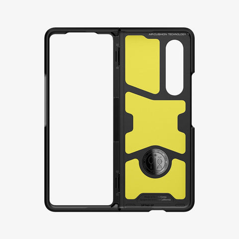 ACS03078 - Galaxy Z Fold 3 Case Slim Armor Pro in black showing the inside without device in case