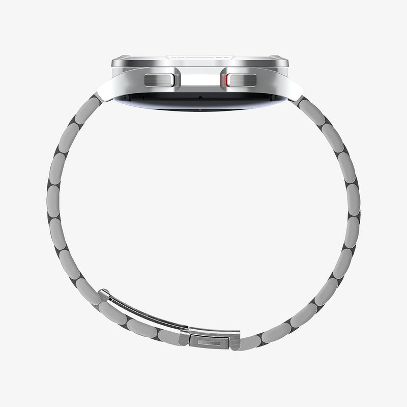 AMP04273 - Galaxy Watch 4 Classic (46mm) Chrono Shield in silver showing the side