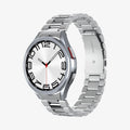AMP06489 - Watch 6 Classic (47mm) Modern Fit 316L Band in Silver showing the front, side and inner side of the watch strap