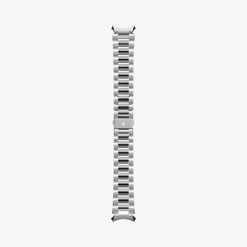 AMP06489 - Watch 6 Classic (47mm) Modern Fit 316L Band in Silver showing the sides of the watch strap laid out flat
