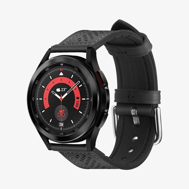 AMP00694 - Galaxy Watch Band (20mm) Retro Fit in black showing the front and inside of band