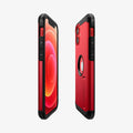 ACS02258 - iPhone 12 Mini Case Tough Armor in red showing the sides, partial front and back